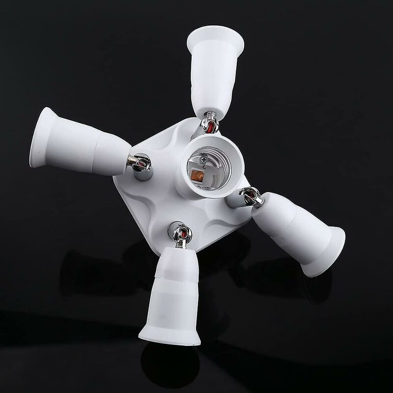 5 In 1 E27 Socket Splitter Adapter Socket Splitter Adapter Socket Converter Holder For E27 LED Bulbs - Image 2