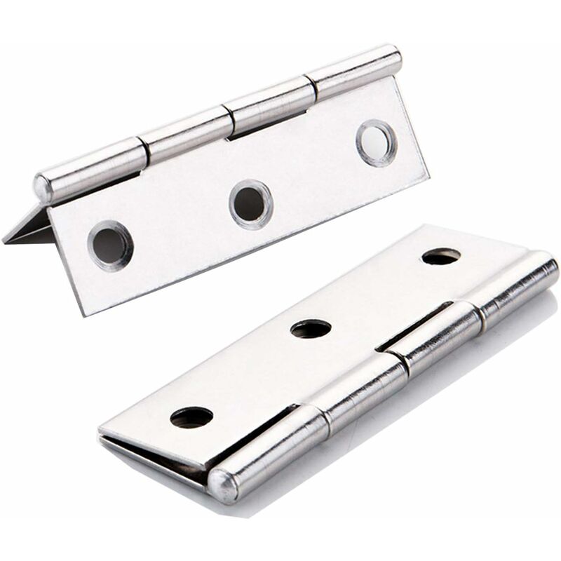10 pcs Stainless Steel Home Furniture Hardware Door Hinge Long 75Mm X 50Mm - Image 1