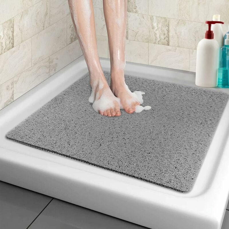Non-Slip Shower Mat, 60Cm, Soft Comfort Safety Bath Mat With Drainage Holes, Pvc Loofah Massage Shower Mat For Wet - Image 1