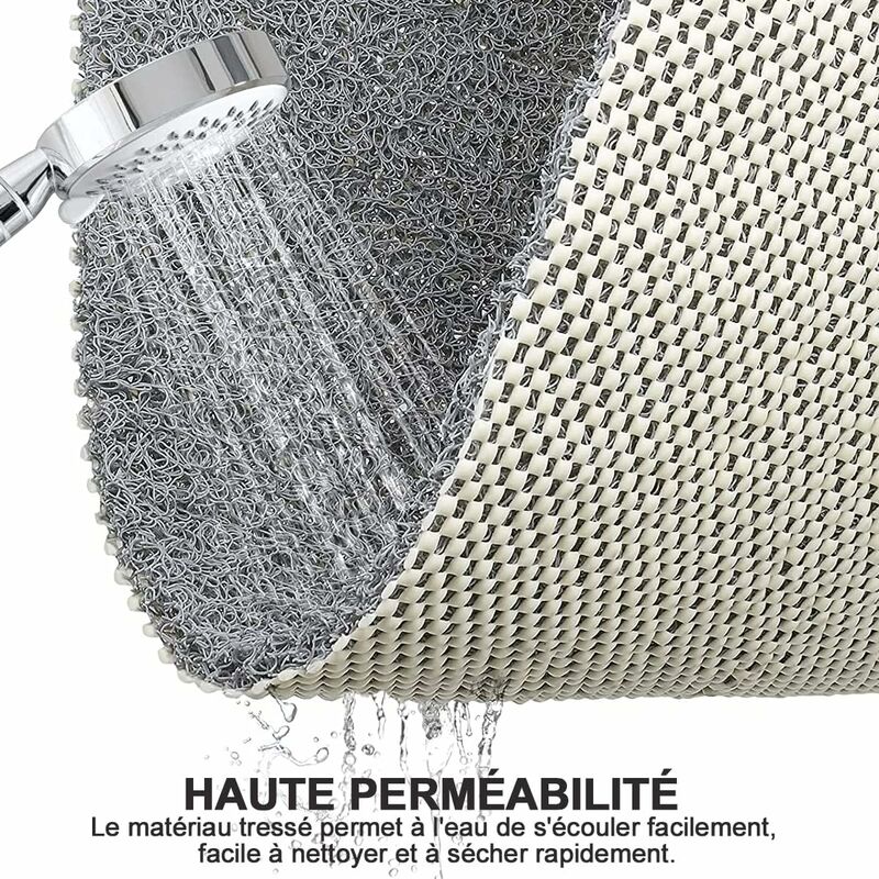 Non-Slip Shower Mat, 60Cm, Soft Comfort Safety Bath Mat With Drainage Holes, Pvc Loofah Massage Shower Mat For Wet - Image 3