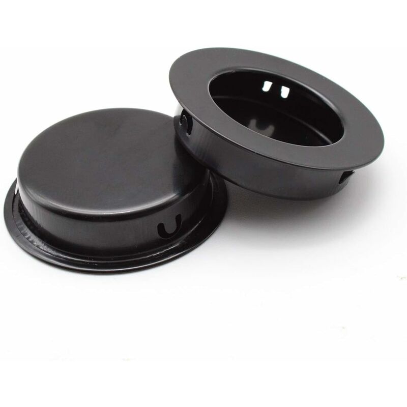 4 pcs ROund Recessed Handles, 40Mm Stainless Steel Sliding Door Handle, Black Furniture Handles Can Be Used For - Image 2