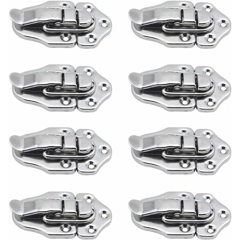 8 Toggle Clasp Latches Toggle Lock Lever Clasp For Jewelry Box Gift Boxes Toolbox Suitcase And Chest - Silver - Image 1