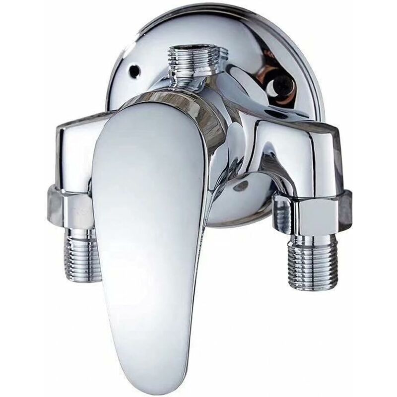 Brass Single Lever Wall Mounted Shower Mixer Tap For Bathroom Cold And Hot Water, Chrome - Image 1