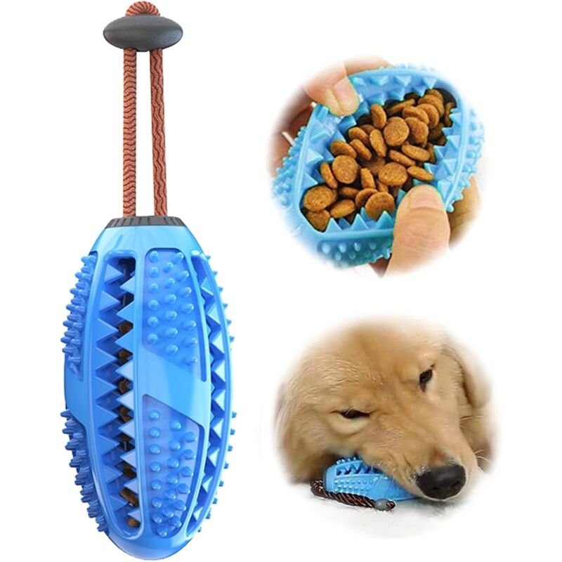 Dog Chew Toy, Educational Dog Toy, Heavy Duty Rubber, Blue - Biting, Chasing And Fetching Toy - For Medium Dogs And - Image 1