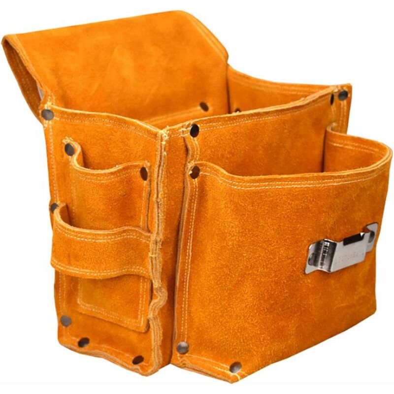 Multifunctional Tool Pouch Belt Tool Bag Thickened Tool Waist Bag Durable Cowhide Hardware Tool Storage - Image 1