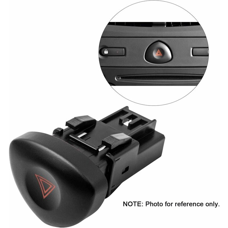 Warning Button Clio 2 Hazard Lights Warning Button For Clio Mk 2 Black 8200442723 - Image 3