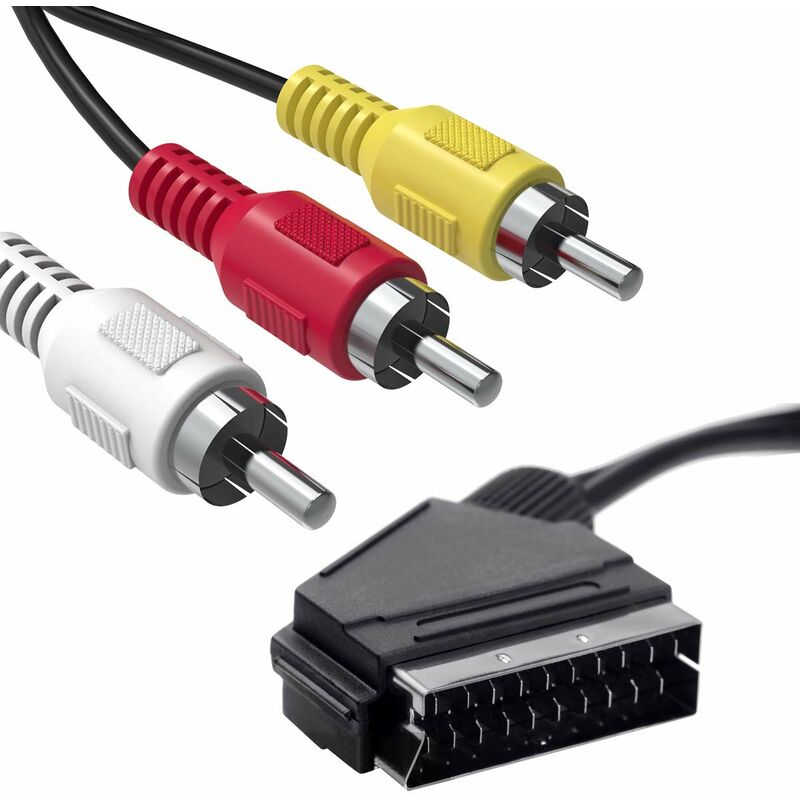 1.5M Scart To 3Rca Male Cable, Scart Male To Rca Male Switchable Audio Video Av Cable Adapter Converter Audio Video For - Image 1