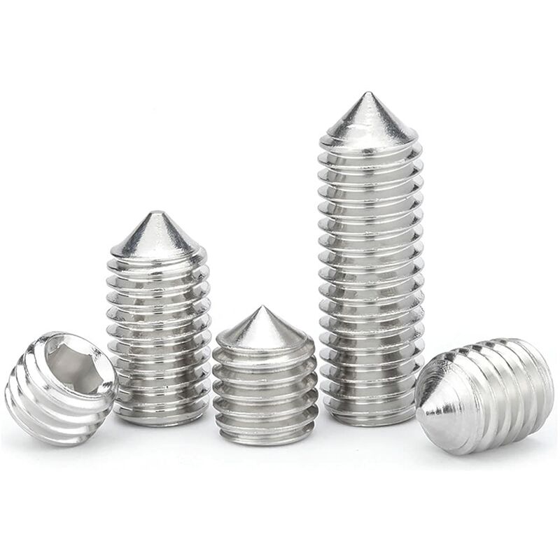 M6 Conical Grub Screws Stainless Steel Hexagon Grub Screws Allen Fasteners Point Screws M6×20Mm,20 pcs - Image 1