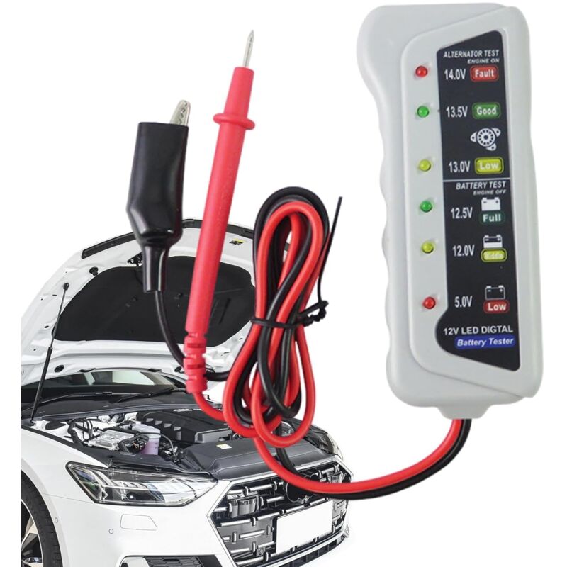 Car Battery Tester,High Accuracy LED Light 6V 12V Auto Battery Analyzer - Voltage Testers With Ergonomic Handle, - Image 1