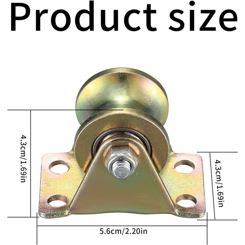 4 pcs Lifting Pulley, U-Groove Caster, Lifting Caster, Groove Wheel Cable Pulleys For ROpes Rail Gate Sliding (U-Groove - Image 3