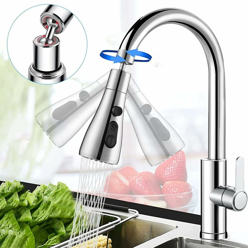 Kitchen Faucet Sprayer 3 Modes - 360 Degrees Kitchen Faucet Nozzle, Faucet Head, Sink Mixer Sprayer, Kitchen Faucet - Image 4