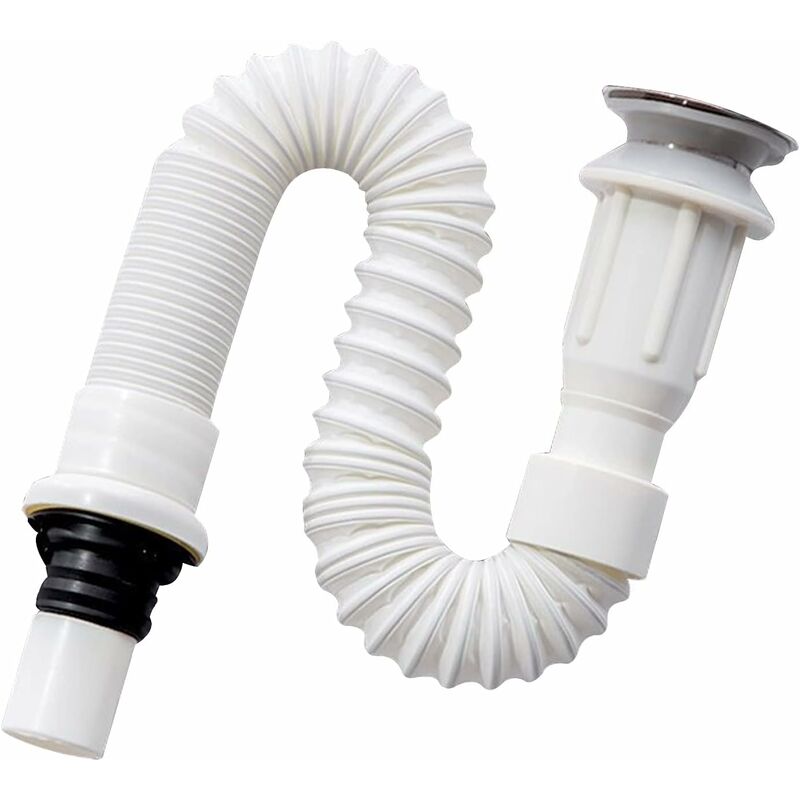 Sink Drain, Space-Saving Drain, Flexible Sink Drain, Sink Drain, Extendable From 40 To 80 Cm - Image 1