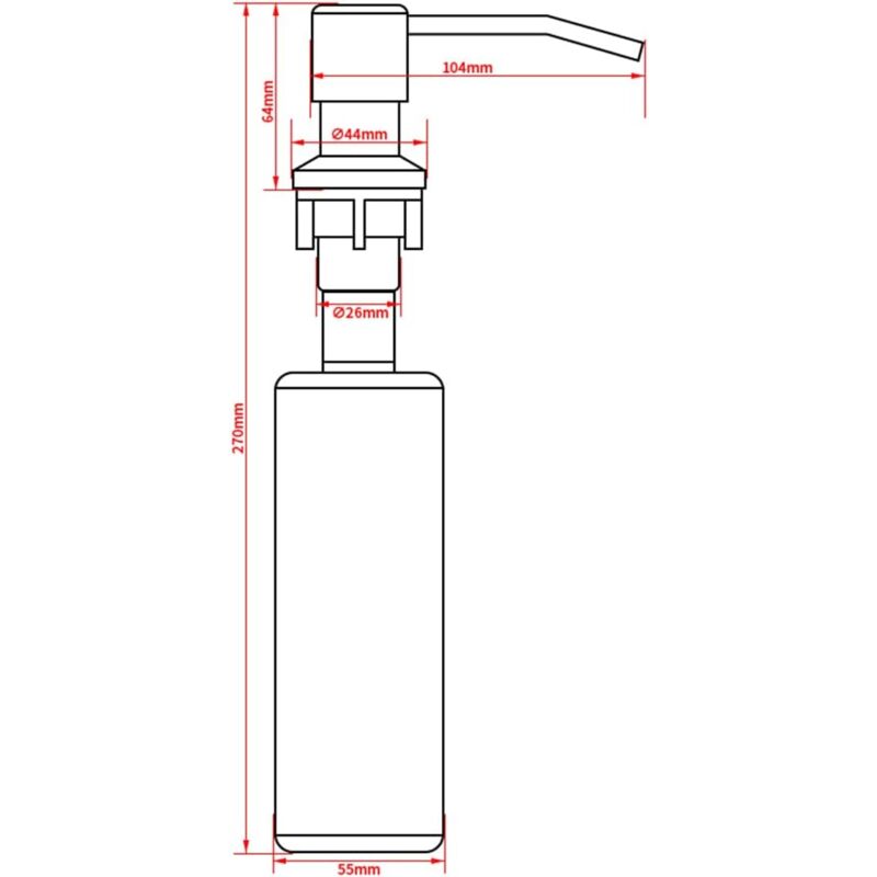 Soap Dispenser, Built-In Soap Dispenser, Stainless Steel Kitchen Sink Soap Dispenser, Built-In Soap Dispenser With - Image 2