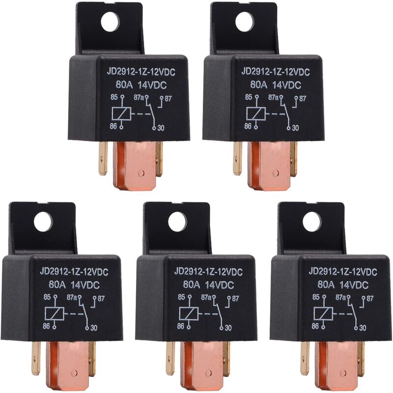 5 pcs 5 Pin Relay 12V 80A, Automotive Relay Jd2912-1Z-12Vdc 80A 14Vdc Spdt Truck Boat Van Vehicles Switch - Image 1