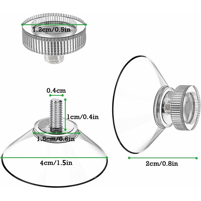 Suction Cup 25 pcs Set Suction Cups Ø 40 Mm M4 - Transparent Suction Knobs With Knurled Nut - Image 2
