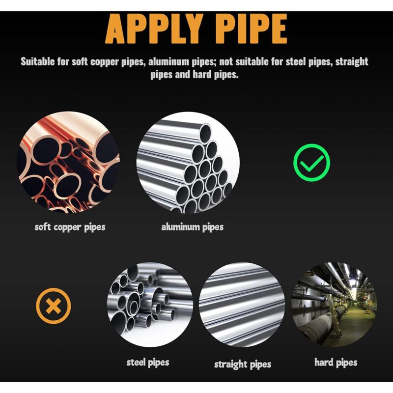 3 In 1 Manual Tube Bender 1/4'' 5/16'' 3/8'' 0-180° Bending Tools For Copper, Brass, Aluminum And Soft Metal - Image 3