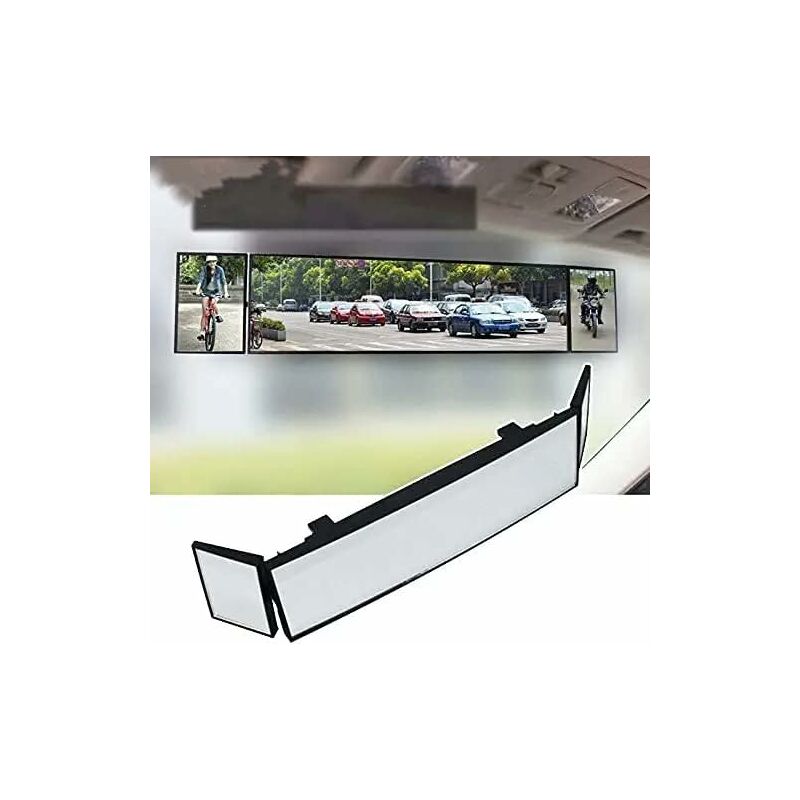 Rearview Mirror, Car Interior Rearview Mirror Wide Angle Car Interior Rearview Mirror Universal Foldable Detachable Car - Image 1