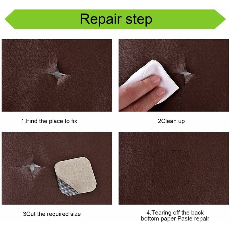 Leather Repair Patch, 1 ROll Self Adhesive Pu Leather Repair Patch First Aid Kit For Car Seat Sofa Furniture Jackets - Image 2