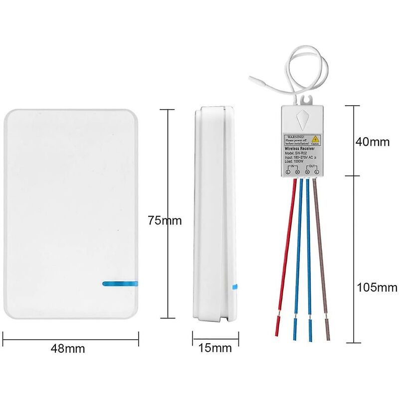 Mini Wireless Switch With Mini Receiver - Wireless Switch - Outdoor - 400M - 40M - 433Mhz Rf Remote Control - Ip54 LED - Image 4