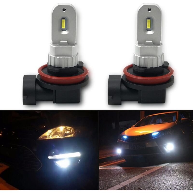 H11 H8 H9 H16 LED Fog Light Bulb, Pure White 6000K, Error Free Odb 12W 1200Lm LED DAytime Running Lights For Vehicle - Image 1