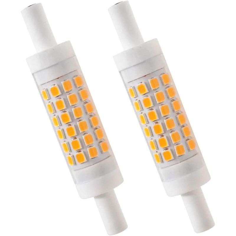 R7S LED 78Mm Dimmable Warm White 2700K 5W J78 LED Lamp 450Lm Replaces 50W Halogen Lamp Illuminant 230V 83 Ra, Pack Of 2 - Image 1