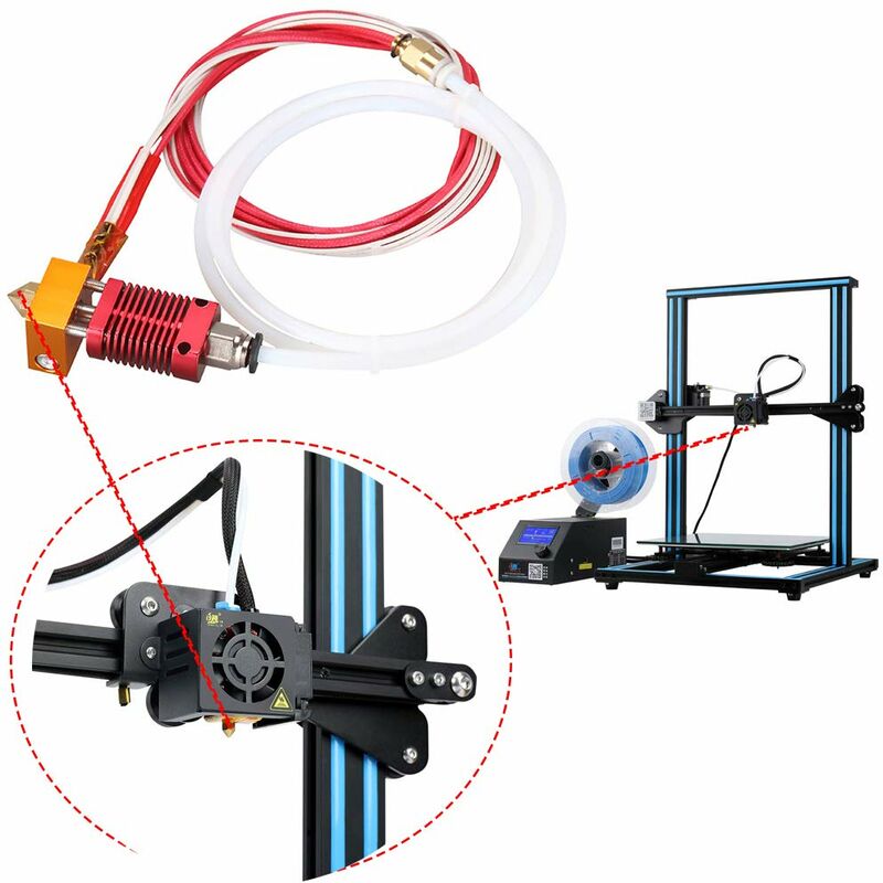 3D Printer Nozzle Kit Mk8 Hotend Kit Compatible With Alfawise U20 U30 Creality Ender 3 Assembled Mk8 Extruder Hot End - Image 4
