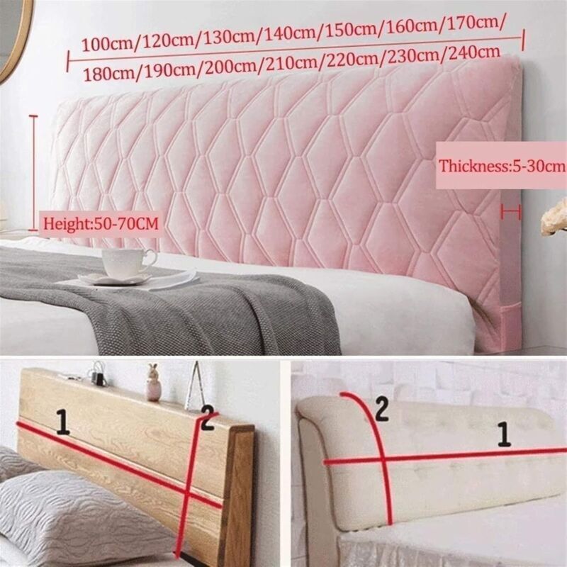 Headboard Cover 140, Headboard Cover Protector With Stretch Side, Washable Dustproof Headboard Cover (Color : DArk - Image 2