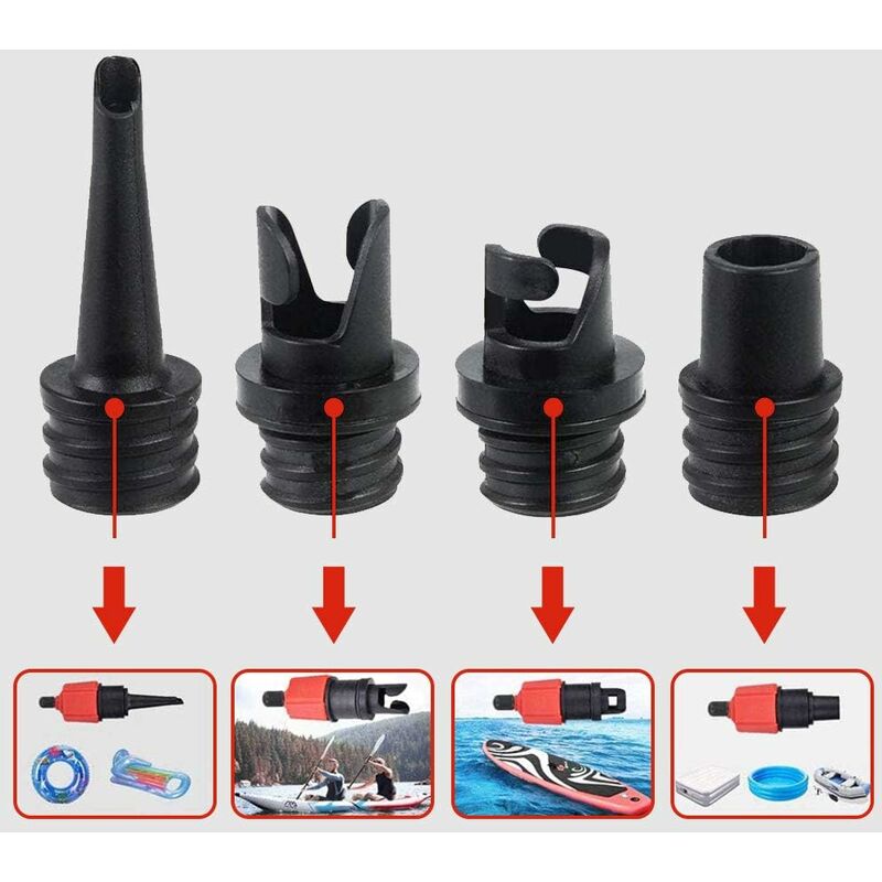 Inflatable Kayak Pump, Sup Air Inflation Valve Adapter And Gas Nozzle 4 pcs For Inflatable Structures - Image 4