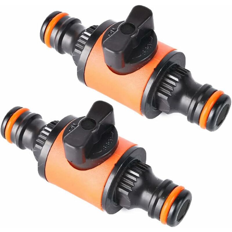 2 pcs Garden Hose Quick Connectors Gardening Fittings Quick Connectors For Water Hoses Double Nipple With Switch Valve - Image 1