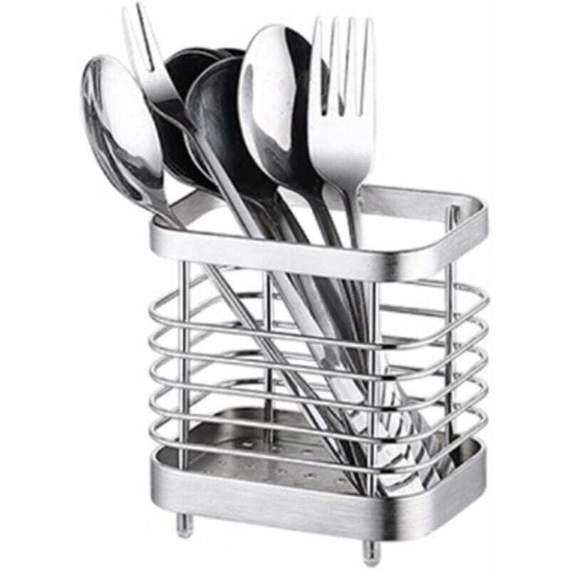 Cutlery Storage Drainer, Basket Holder For Knives, Forks, Spoons, Kitchen Utensils Cutlery Holder Stainless Steel, - Image 1