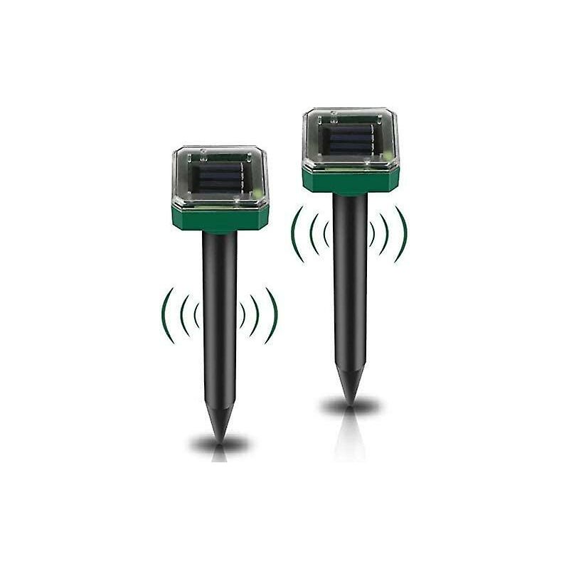 2 Pack Solar Rat Repellent Stakes - Ultrasonic Rat Repellent - Solar Rat Repellent For Snakes, Voles, Other Animals - Image 1