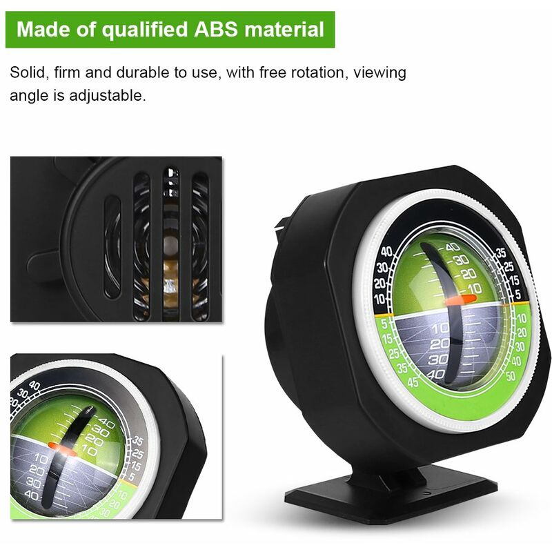 4X4 Inclinometer, Car Inclinometer, Outdoor Auto Mini Compact Compass Luminous LED Car Compass Angle Slope Meter - Image 3