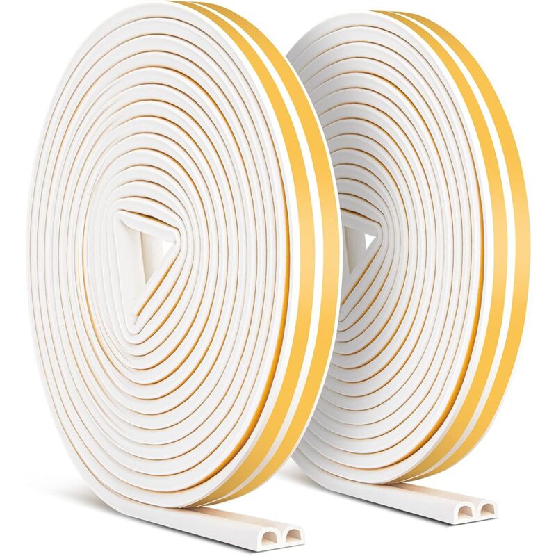 20M Seal Strip, Self-Adhesive Anti-Collision Door Seal, D-Profi Door And Window Seal For Weatherproofing/Sound - Image 1