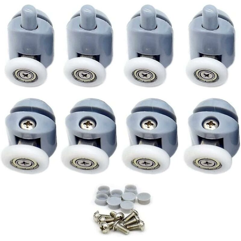 Shower Door ROllers 8 Pieces Shower Door ROllers 23Mm Shower Door ROllers Shower Cabin ROllers For Bathroom, 4 Upper - Image 1