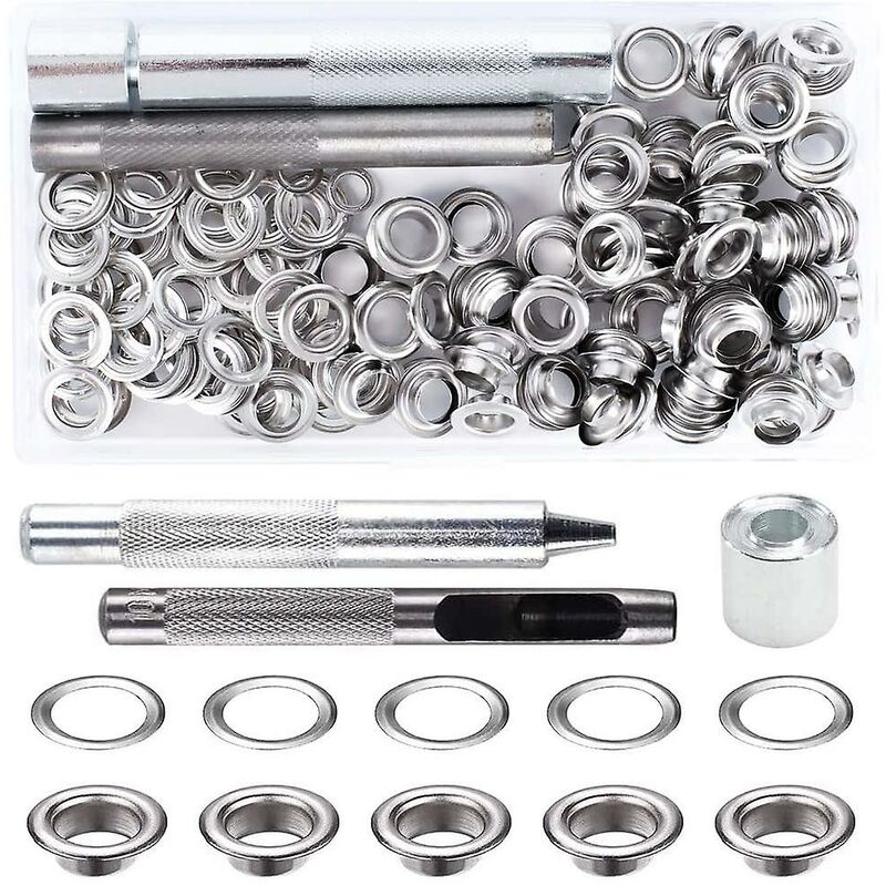 Grommets Eyelets Tools Metal Grommet Kit Eyelet With Tools Eyelet For Canvas Tarpaulin Tent Repair (8Mm) - Image 1