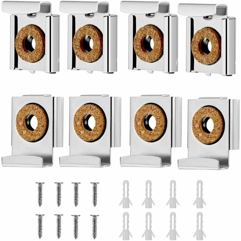 Wall Mount Mirror Bracket, Mirror Holders, Adjustable Wall Mount Mirror Clip Mirror Clamp, For Wall Mirror For - Image 1