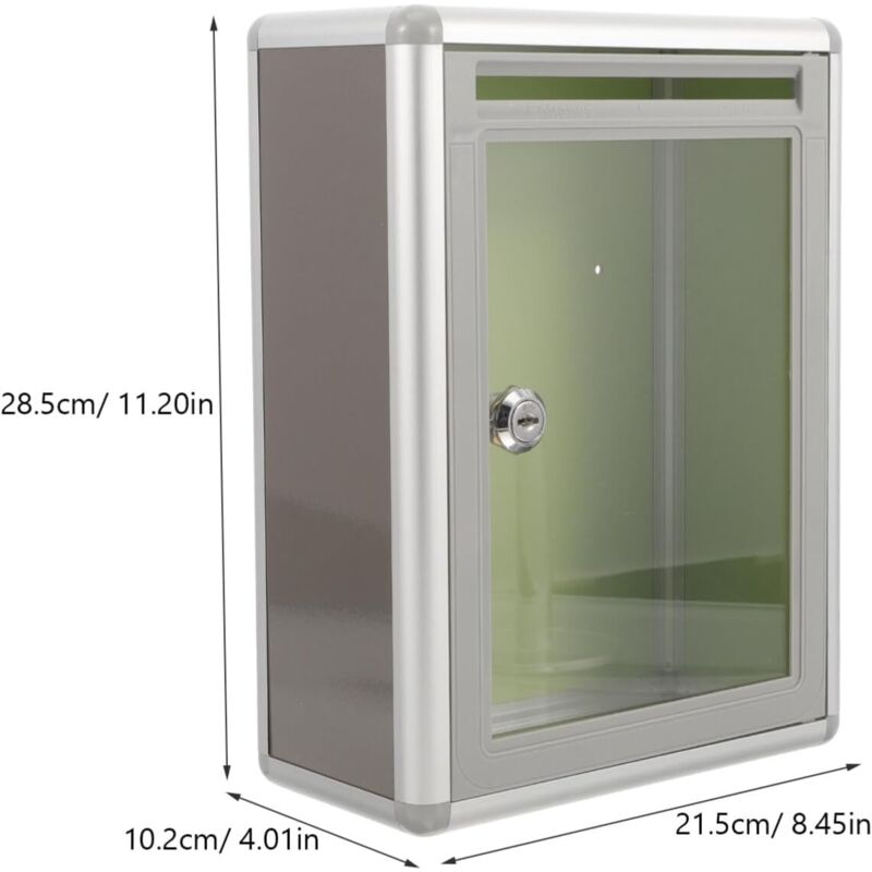 1 pcs Box Plexiglass Donation Box Tips Box Transparent Enclosure Mailboxes Wall Mounted Send Take Ball With Lock - Image 2