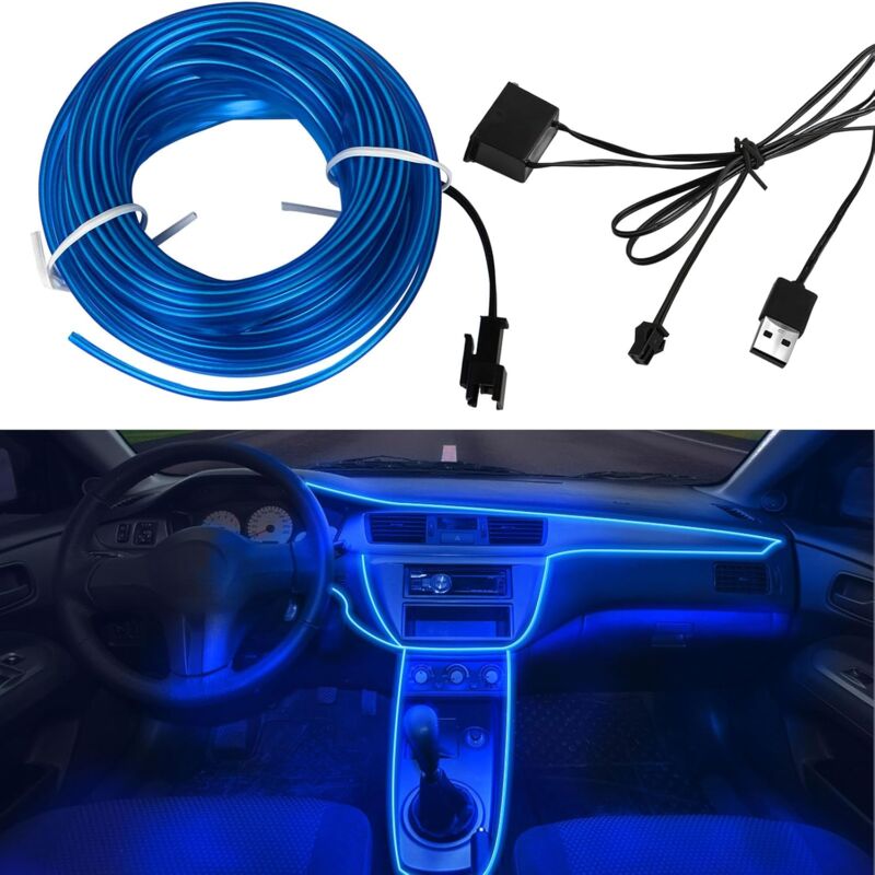 5M Car Interior Lighting,LED Car Interior,5V El Wire LED Light Strip For Car Interior,LED Car Interior Light Wire,Auto - Image 1