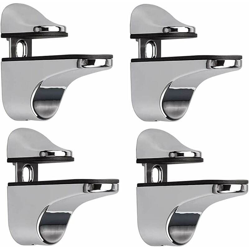 Adjustable Glass Shelf Bracket, 4 pcs Glass Shelf Support, Wall Mounted Glass Clamp, Glass Shelf Bracket, For Glass - Image 1