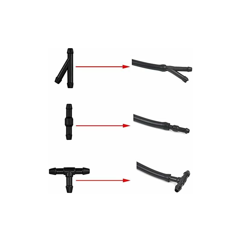 10 pcs Windshield Wiper Hose Kit,3M Windshield Washer Fluid Hose,Windshield Wiper Nozzle Mist Washer Spray Hose,With - Image 4