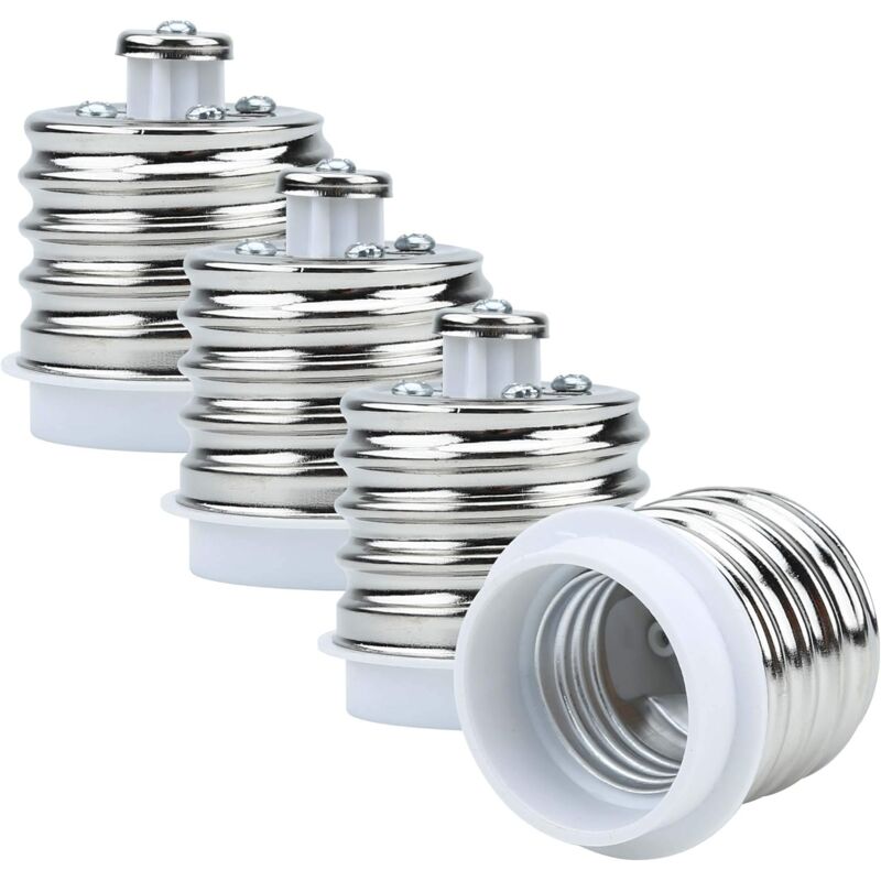 4X Lamp Socket Adapter E40 To E27 In White - 4 pcs Set Reformatting Converters For Lamp Sockets For Incandescent, LED, - Image 1