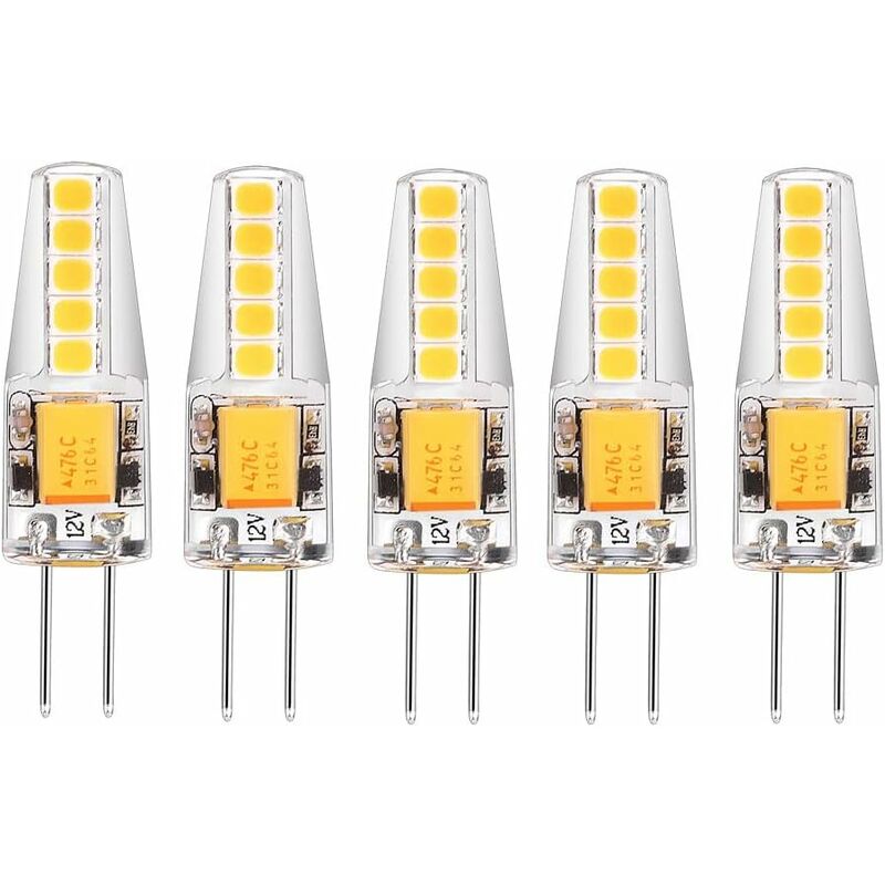 5 Pack G4 LED Bulbs Natural White 4000K Ac/Dc 12V 3W 200Lm Replacement G4 20W Halogen No Dimming No Flicker LED Pin - Image 1