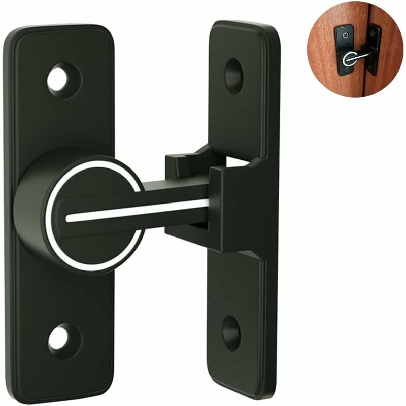 Luminous Sliding Interior Door Lock Latch, 90° Tilt Door Hook Latch, Anti-Theft Hasp Buckle Lock Bolt, For Door, Window - Image 1