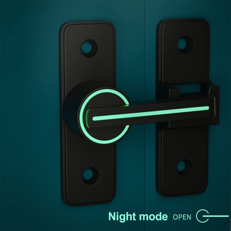 Luminous Sliding Interior Door Lock Latch, 90° Tilt Door Hook Latch, Anti-Theft Hasp Buckle Lock Bolt, For Door, Window - Image 2