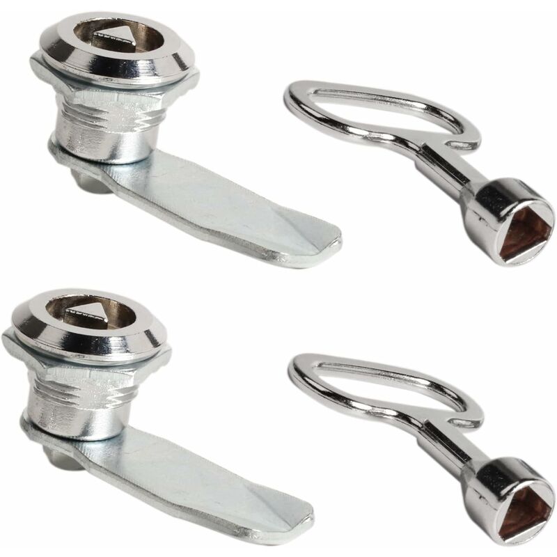 2 Sets Mailbox Lock 20Mm Furniture Lock Socket Lock With Triangle Key Locker Mailbox Security Zinc Alloy Triangle Key - Image 1