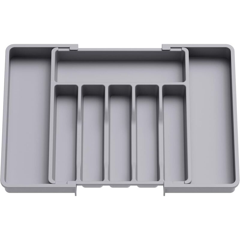 Cutlery Tray, Expandable Utensil Tray For Drawer, Adjustable Drawer Organizer For Kitchen, Compact Plastic Storage For - Image 1