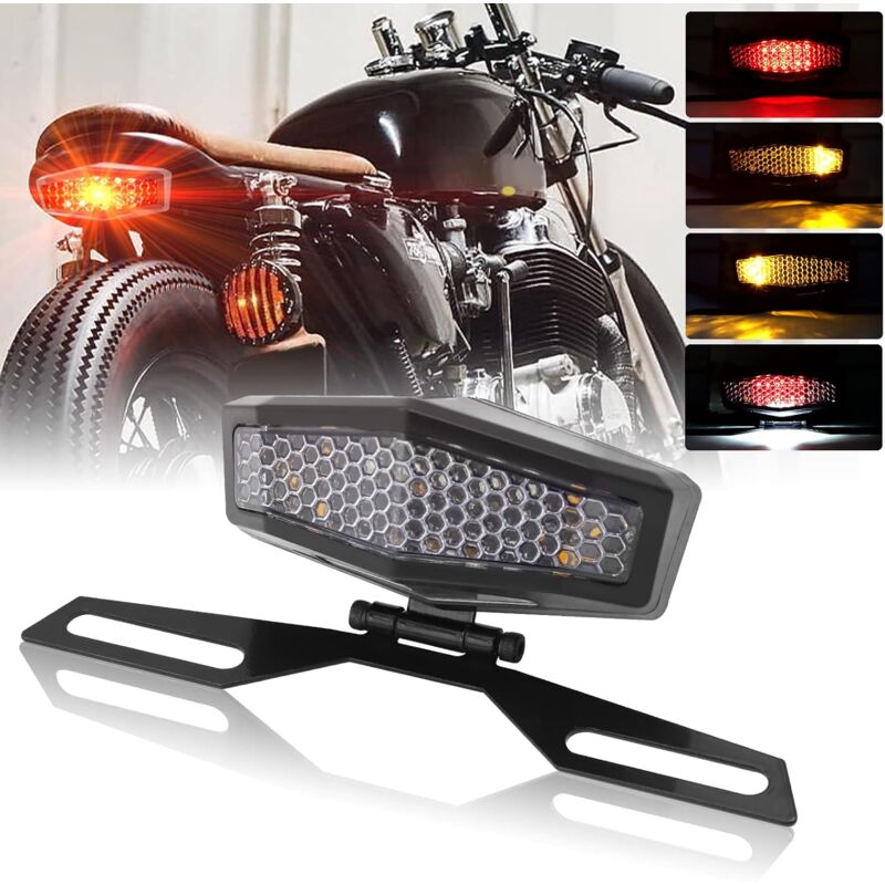 Motorcycle LED Tail Light With License Plate Lamp Holder Integrated Turn Signals Brake Light Universal For Motorcycle - Image 1