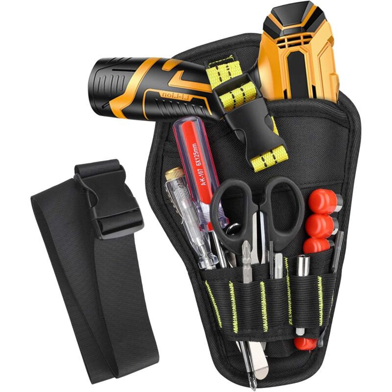 Tool Belt, Tool Holster Belt With Adjustable Belt And Open Loops For Storing Tools And Drill - Image 2