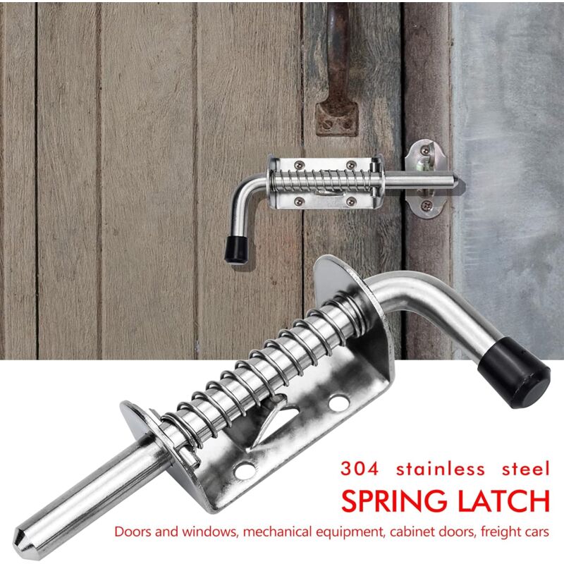2 pcs Garage Door Lock Spring Latch Steel Spring Bolts Door Latches And Bolts 128Mm For Garage Door Garden Shed - Image 3