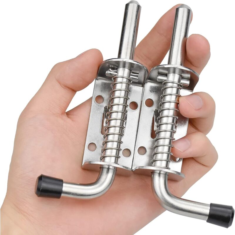 2 pcs Garage Door Lock Spring Latch Steel Spring Bolts Door Latches And Bolts 128Mm For Garage Door Garden Shed - Image 4